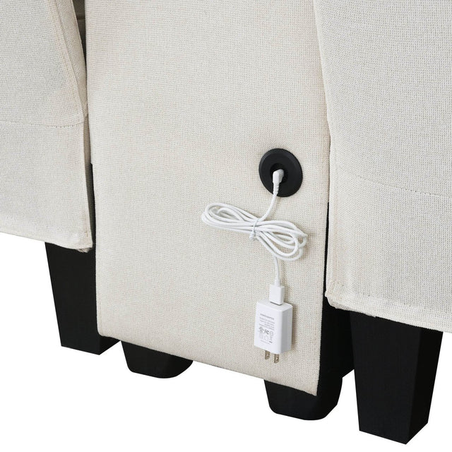 Modern Linen Upholstered Sofa for Four - Omega Lifestyles