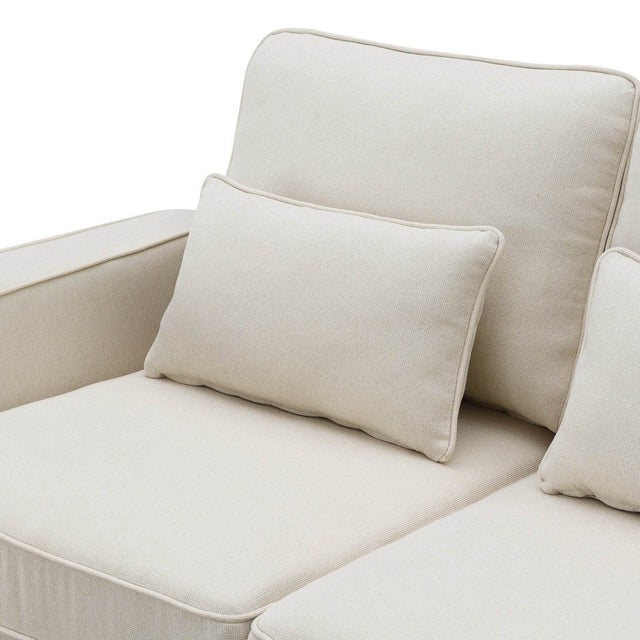 Modern Linen Upholstered Sofa for Four - Omega Lifestyles