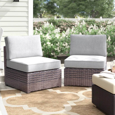 2 - Piece Modern Wicker Patio Lounge Chair Set With Cushions - Dreamtide - Omega Lifestyles