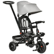 4 - In - 1 Adjustable Grey Baby Tricycle With Safety Features - Dreamtide - Omega Lifestyles