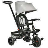 4 - In - 1 Adjustable Grey Baby Tricycle With Safety Features - Dreamtide - Omega Lifestyles