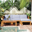 5-Piece Outdoor Acacia Wood Sectional Patio Sofa Set - Sleep Galleria