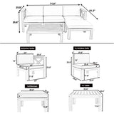5-Piece Outdoor Acacia Wood Sectional Patio Sofa Set - Sleep Galleria