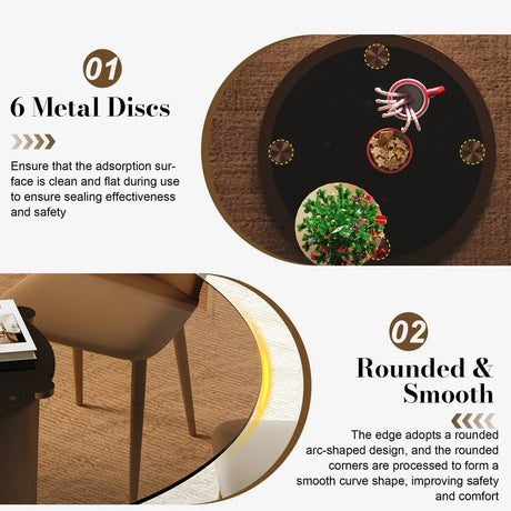 53-Inch Round Dining Table Set With Smoked Glass Top - Omega Lifestyles