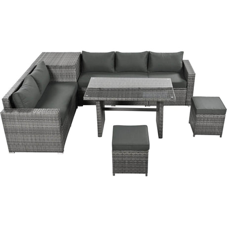 6-Piece All-Weather Hand-Woven PE Rattan Outdoor Sofa Set - Omega Lifestyles