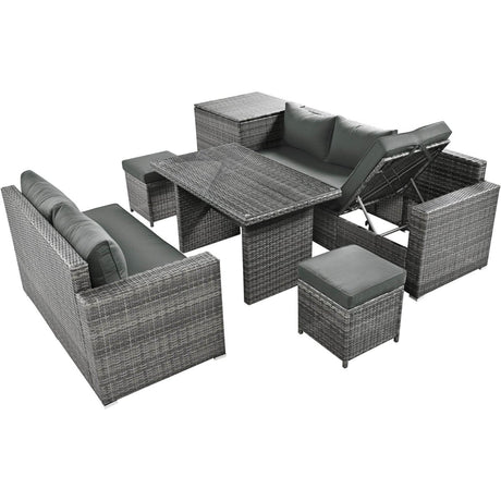 6-Piece All-Weather Hand-Woven PE Rattan Outdoor Sofa Set - Omega Lifestyles