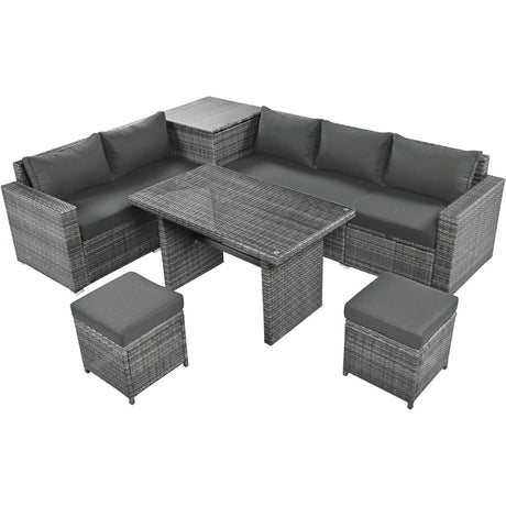6-Piece All-Weather Hand-Woven PE Rattan Outdoor Sofa Set - Omega Lifestyles