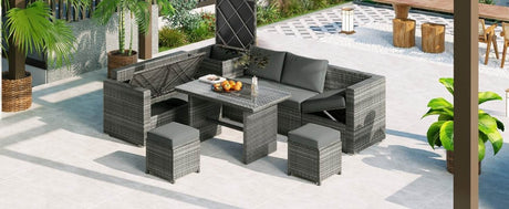 6-Piece All-Weather Hand-Woven PE Rattan Outdoor Sofa Set - Omega Lifestyles