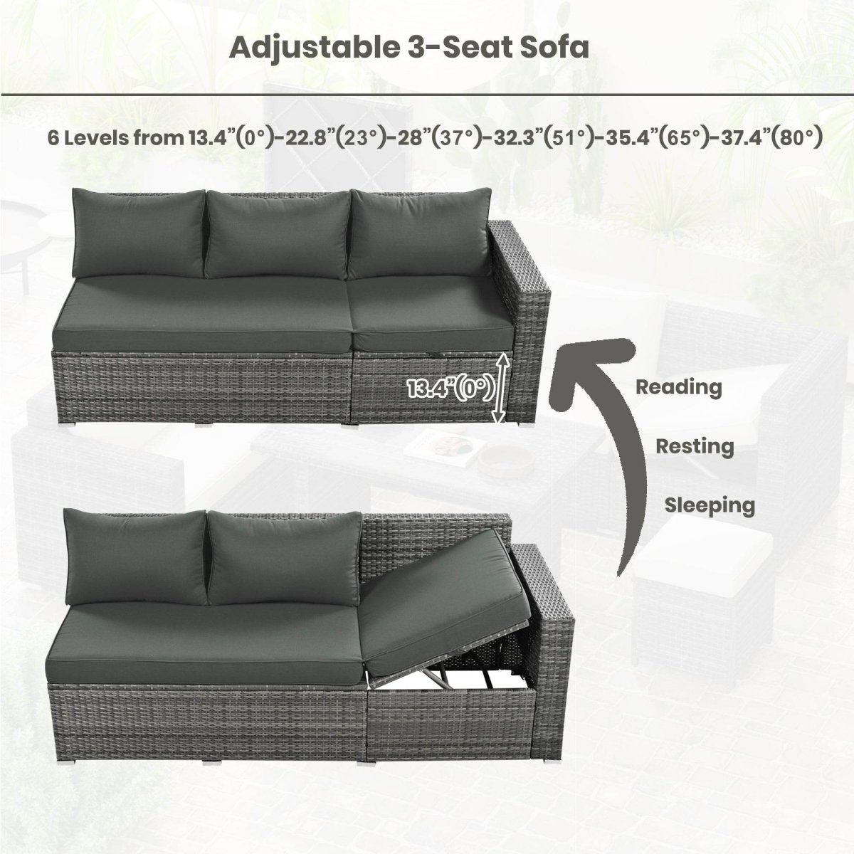 6-Piece All-Weather Hand-Woven PE Rattan Outdoor Sofa Set - Omega Lifestyles