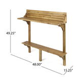 Acacia Wood Natural Finish Balcony Bar Table - Omega Lifestyles