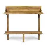 Acacia Wood Natural Finish Balcony Bar Table - Omega Lifestyles