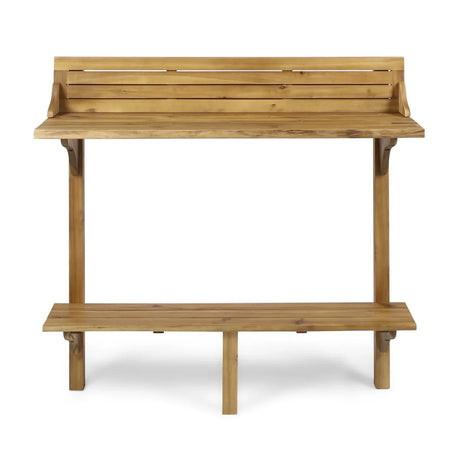 Acacia Wood Natural Finish Balcony Bar Table - Omega Lifestyles