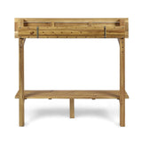 Acacia Wood Natural Finish Balcony Bar Table - Omega Lifestyles
