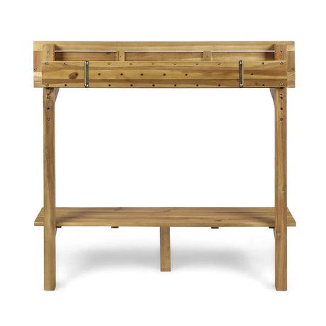 Acacia Wood Natural Finish Balcony Bar Table - Omega Lifestyles
