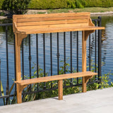 Acacia Wood Natural Finish Balcony Bar Table - Omega Lifestyles