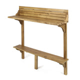 Acacia Wood Natural Finish Balcony Bar Table - Omega Lifestyles