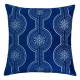 Blue Velvet Holiday Embroidered Snowflake Throw Pillow 20x20 - Dreamtide - Omega Lifestyles