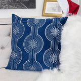 Blue Velvet Holiday Embroidered Snowflake Throw Pillow 20x20 - Dreamtide - Omega Lifestyles