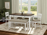 Brown And White Engineered Wood 6 - Piece Dining Set - Dreamtide - Omega Lifestyles