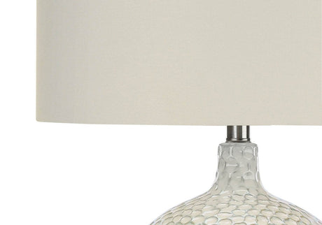 Contemporary Ceramic Table Lamp With Ivory Shade - Sleep Galleria