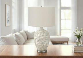 Contemporary Ceramic Table Lamp With Ivory Shade - Omega Lifestyles