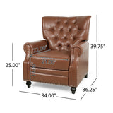 Contemporary Push - Back PU Leather Tufted Recliner Chair - Dreamtide - Omega Lifestyles