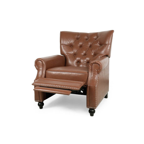 Contemporary Push - Back PU Leather Tufted Recliner Chair - Dreamtide - Omega Lifestyles