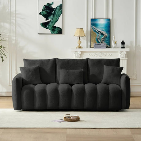 Contemporary Teddy Fabric 3-Seat Soft Sofa - Omega Lifestyles