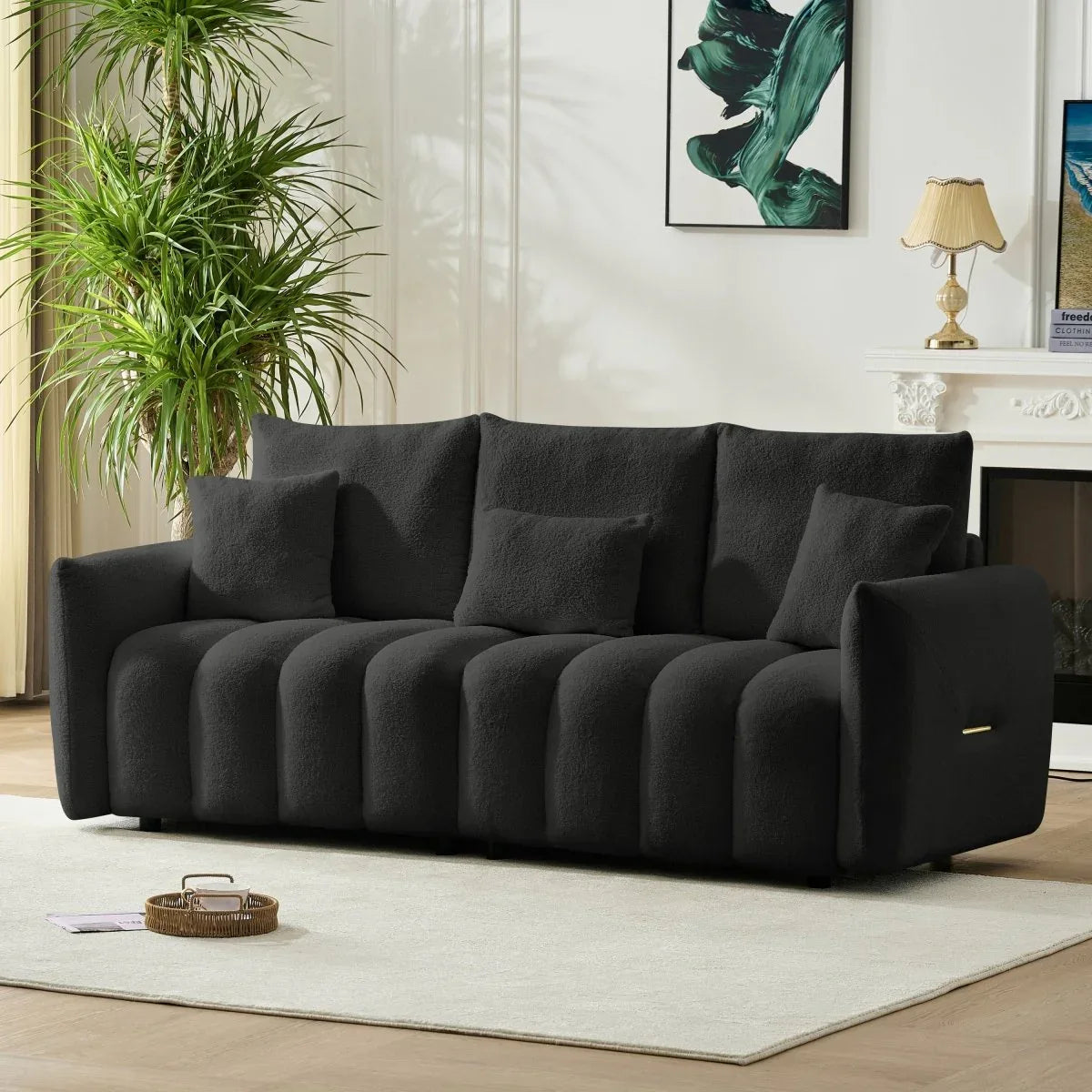 Contemporary Teddy Fabric 3-Seat Soft Sofa - Omega Lifestyles