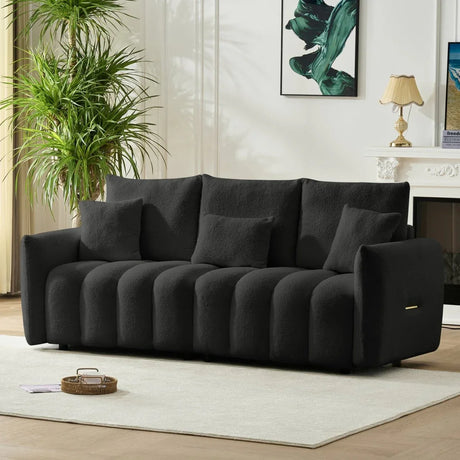 Contemporary Teddy Fabric 3-Seat Soft Sofa - Omega Lifestyles