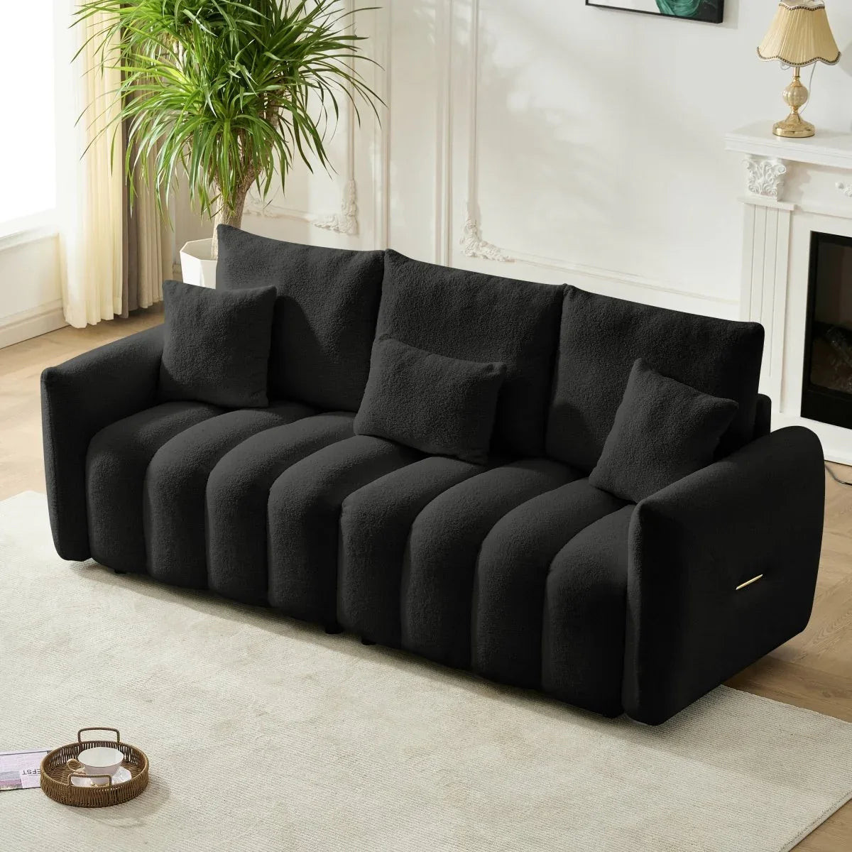 Contemporary Teddy Fabric 3-Seat Soft Sofa - Omega Lifestyles