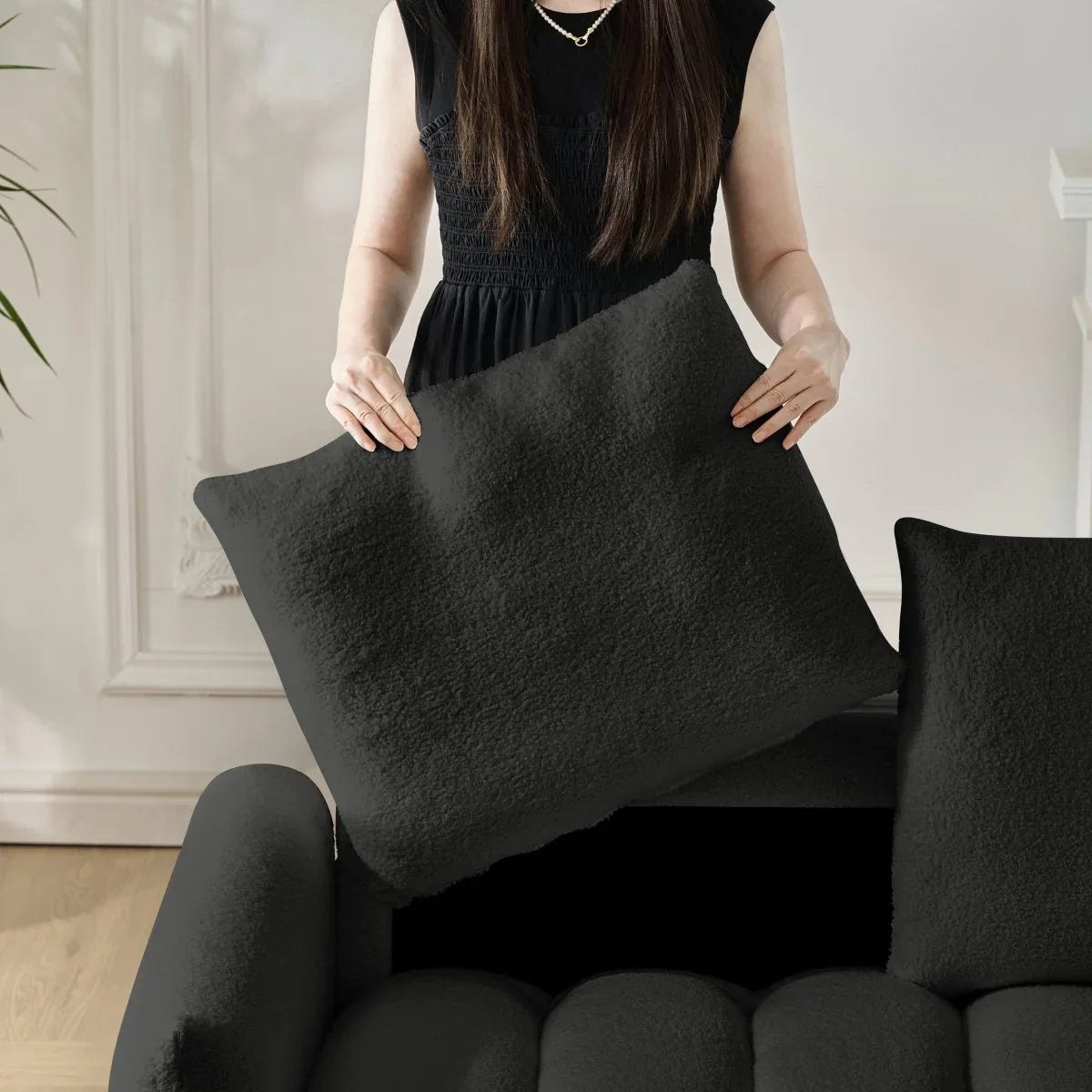 Contemporary Teddy Fabric 3-Seat Soft Sofa - Omega Lifestyles