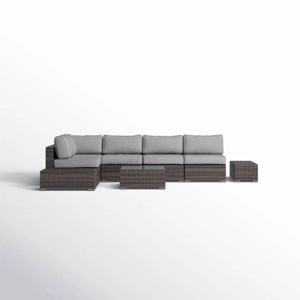 Espresso HDPE Wicker Outdoor Sectional Seating Group - Dreamtide - Omega Lifestyles