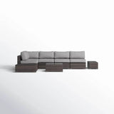 Espresso HDPE Wicker Outdoor Sectional Seating Group - Dreamtide - Omega Lifestyles