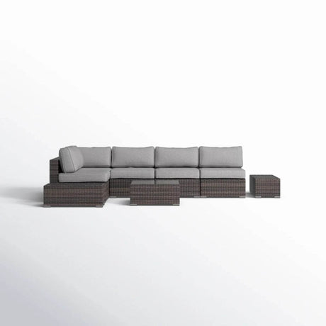 Espresso HDPE Wicker Outdoor Sectional Seating Group - Dreamtide - Omega Lifestyles