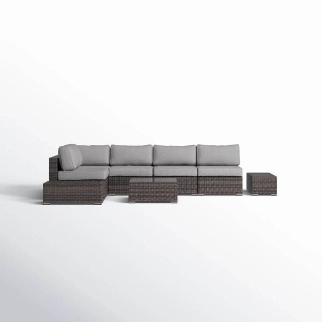 Espresso HDPE Wicker Outdoor Sectional Seating Group - Omega Lifestyles