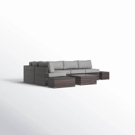 Espresso HDPE Wicker Outdoor Sectional Seating Group - Dreamtide - Omega Lifestyles