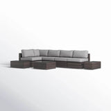Espresso HDPE Wicker Outdoor Sectional Seating Group - Dreamtide - Omega Lifestyles