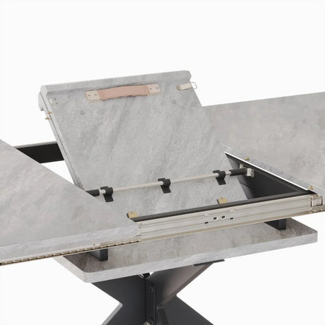 Expandable MDF Dining Table Set With Metal Legs And Chairs - Omega Lifestyles