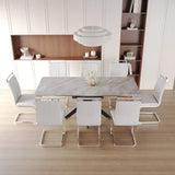 Expandable MDF Dining Table Set With Metal Legs And Chairs - Omega Lifestyles