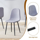 Extendable Round MDF Dining Table With Linen Cotton Chairs Set - Omega Lifestyles