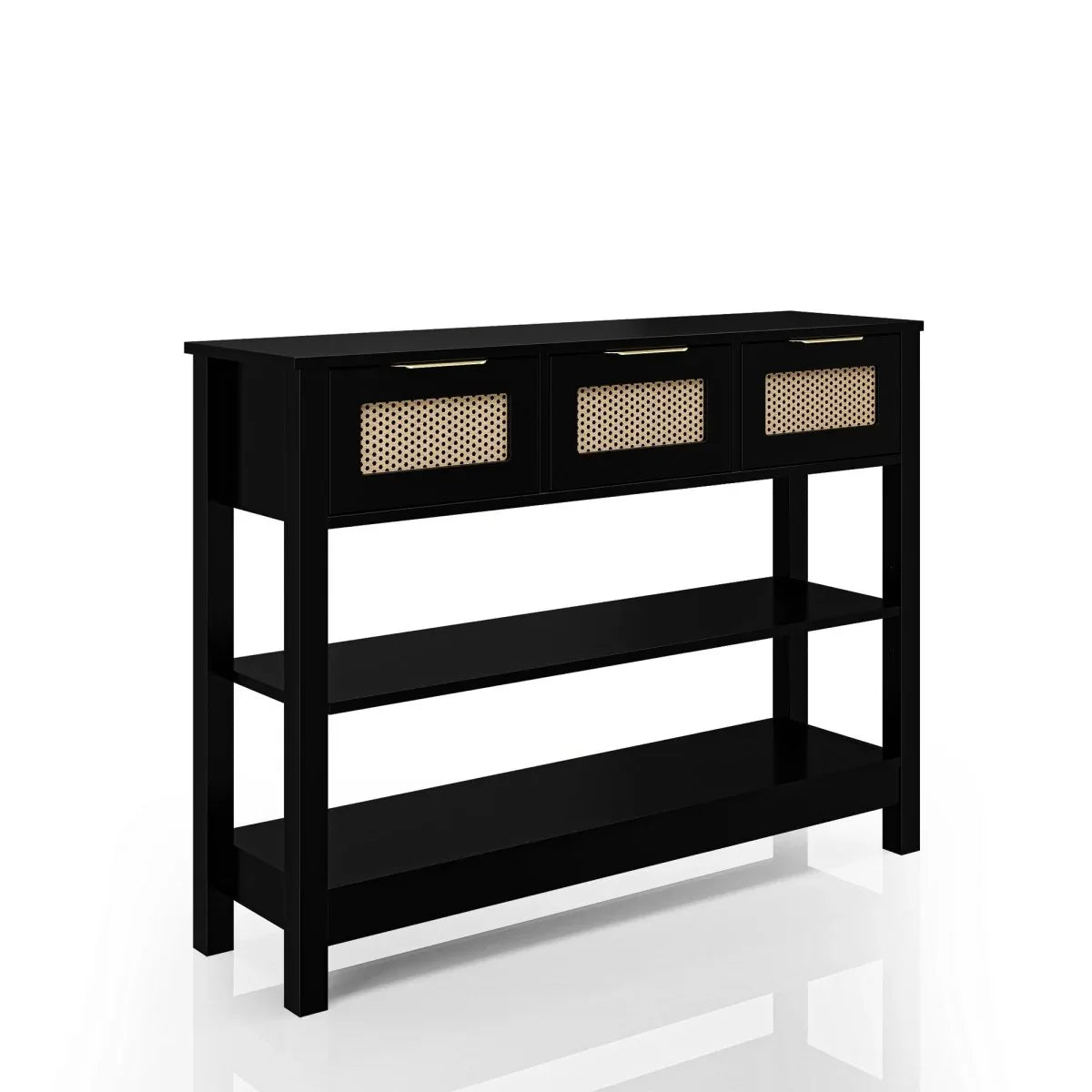 Farmhouse Black MDF Console Table With Drawers - Omega Lifestyles