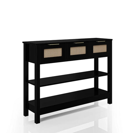 Farmhouse Black MDF Console Table With Drawers - Omega Lifestyles