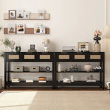 Farmhouse Black MDF Console Table With Drawers - Omega Lifestyles