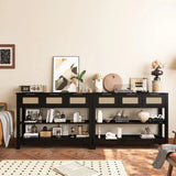 Farmhouse Black MDF Console Table With Drawers - Omega Lifestyles