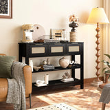 Farmhouse Black MDF Console Table With Drawers - Omega Lifestyles