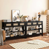 Farmhouse Black MDF Console Table With Drawers - Omega Lifestyles