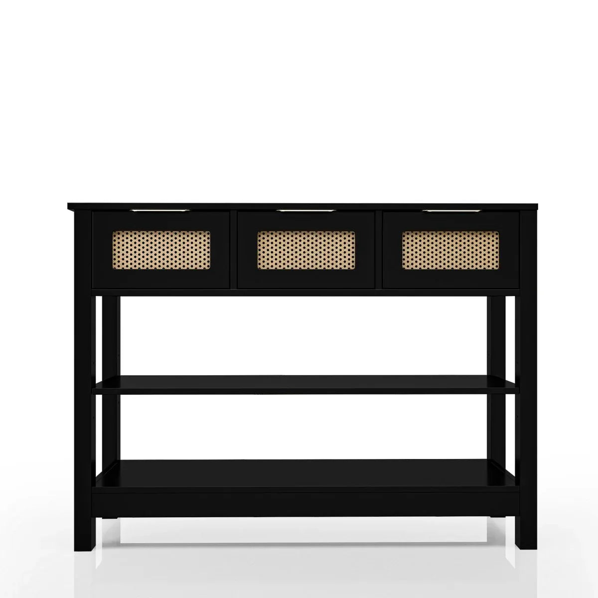 Farmhouse Black MDF Console Table With Drawers - Omega Lifestyles