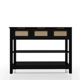 Farmhouse Black MDF Console Table With Drawers - Omega Lifestyles