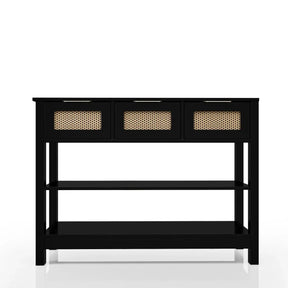 Farmhouse Black MDF Console Table With Drawers - Omega Lifestyles